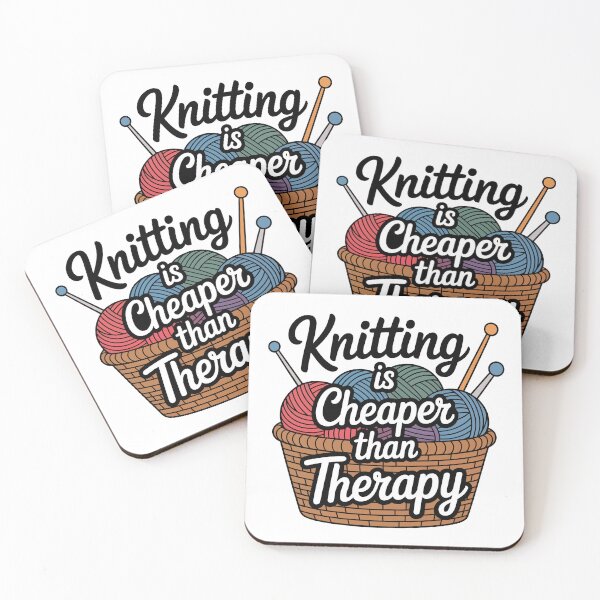 Item preview, Knitting is Cheaper than Therapy designed and sold by jkrphoto.