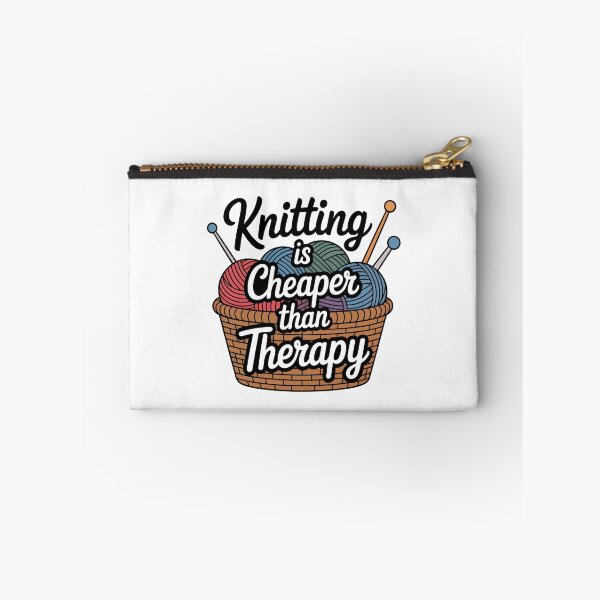 Item preview, Knitting is Cheaper than Therapy designed and sold by jkrphoto.