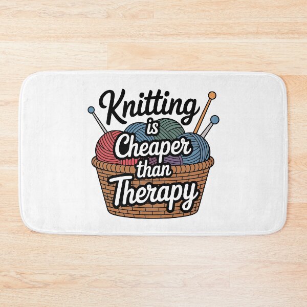 Item preview, Knitting is Cheaper than Therapy designed and sold by jkrphoto.