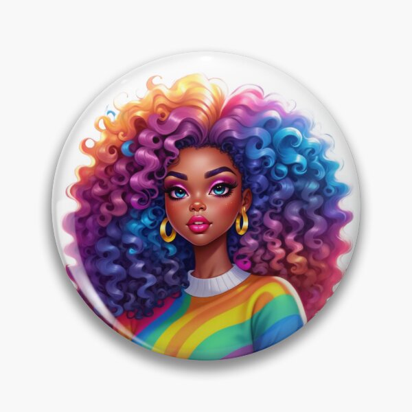 Item preview, Rainbow Curly Diva – Bold Melanin Energy designed and sold by Lulunza.
