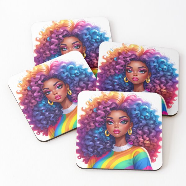 Item preview, Rainbow Curly Diva – Bold Melanin Energy designed and sold by Lulunza.