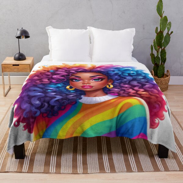 Item preview, Rainbow Curly Diva – Bold Melanin Energy designed and sold by Lulunza.