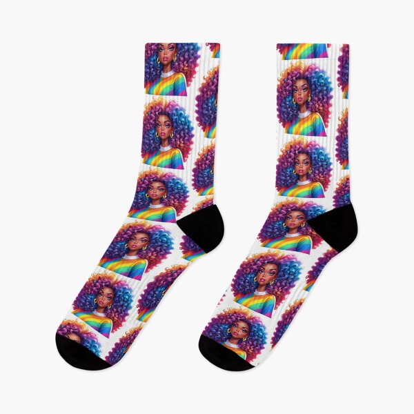 Item preview, Rainbow Curly Diva – Bold Melanin Energy designed and sold by Lulunza.