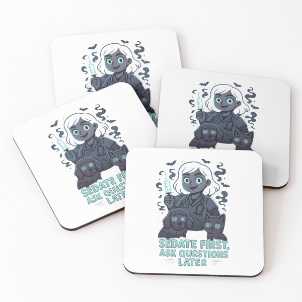 Item preview, Sedate First, Ask Questions Later – Dark Veterinary Anesthesia Humor designed and sold by Bettybee00.