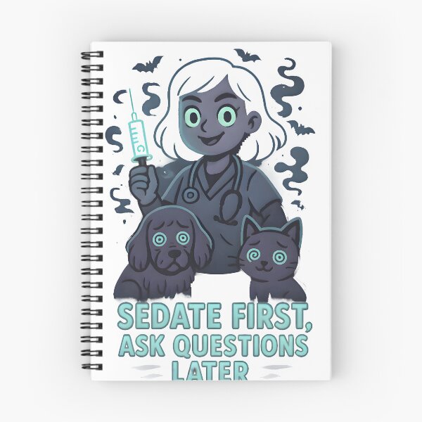 Item preview, Sedate First, Ask Questions Later – Dark Veterinary Anesthesia Humor designed and sold by Bettybee00.