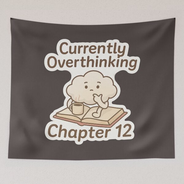 Item preview, Currently Overthinking Chapter 12 - Cute Cloud Book Lover Sticker designed and sold by BumbleVee ☀️.