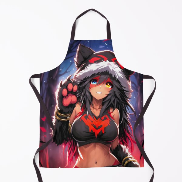 Item preview, Anime Girl Bear Spirit: Amber Tail Tease in Moonlit Kimono designed and sold by Senpaiwaves.