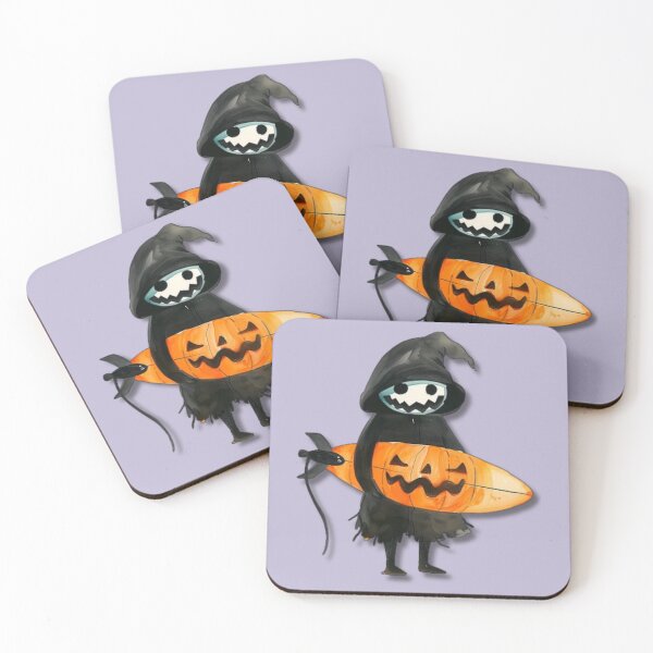 Item preview, Spooky Grim Reaper Surfing with Pumpkin Surfboard Halloween Design designed and sold by MakersFolly.
