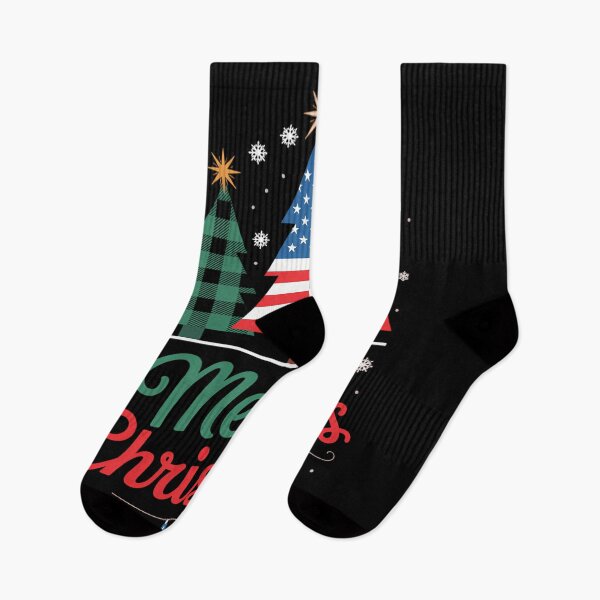 Item preview, Merry Christmas Tree US Flag Xmas designed and sold by CookWorldLaughs.