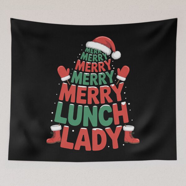 Item preview, Merry Santa Christmas Tree Cafeteria Worker designed and sold by CookWorldLaughs.
