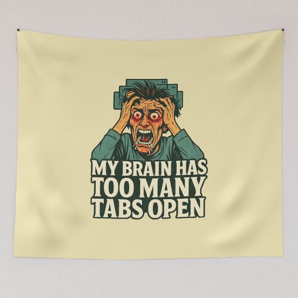 Item preview, My Brain Has Too Many Tabs Open designed and sold by stickerwicker.
