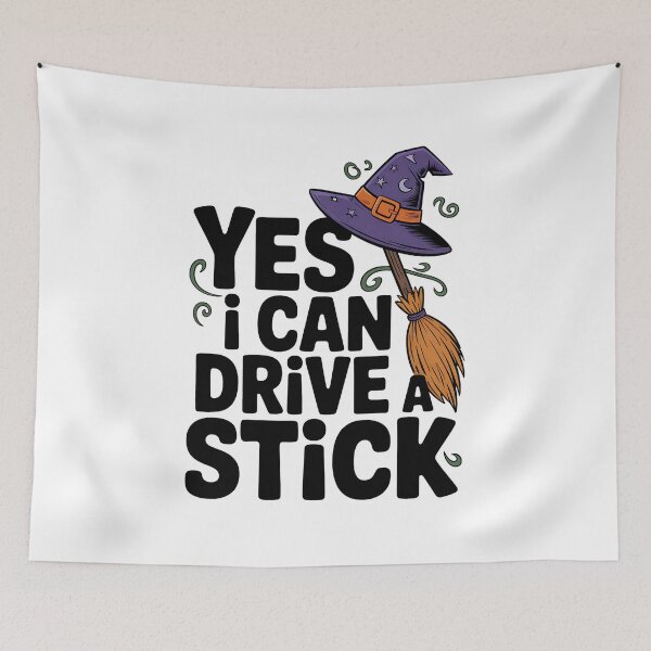 Item preview, Yes I Can Drive A Stick Funny Halloween Spooky Witch designed and sold by BakeryDozen.