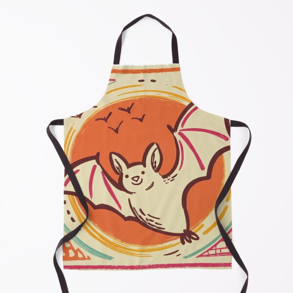 Item preview, Whimsical Bat Flight at Sunset – Halloween Meets Folk Art designed and sold by ForeverPrintsOK.