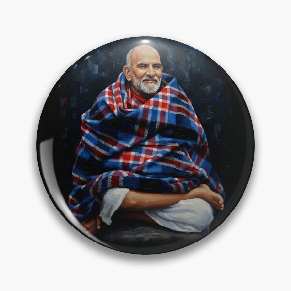 Item preview, Neem Karoli Baba Portrait | Maharaj-ji Mystical Digital Oil Painting designed and sold by The Uphaar Store.