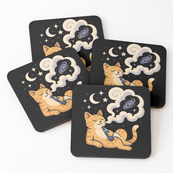 Item preview, Cosmic Cat Clouds – Relaxed Space Cat Vaping Design designed and sold by House of Taste Designs.