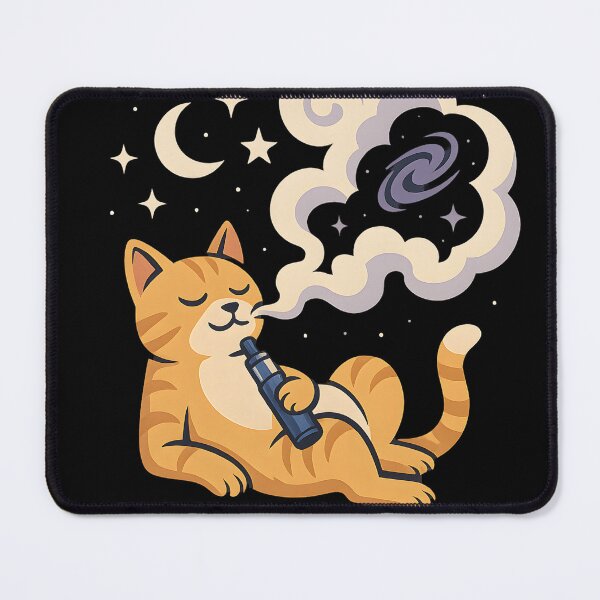 Item preview, Cosmic Cat Clouds – Relaxed Space Cat Vaping Design designed and sold by House of Taste Vape Designs.