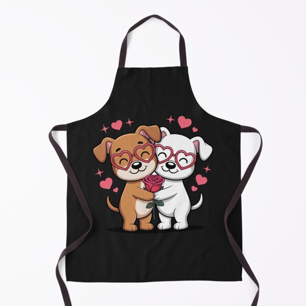 Item preview, Cute Dog Couple Hug with Rose | Chibi Valentine Cartoon Design designed and sold by ColorSplash123.