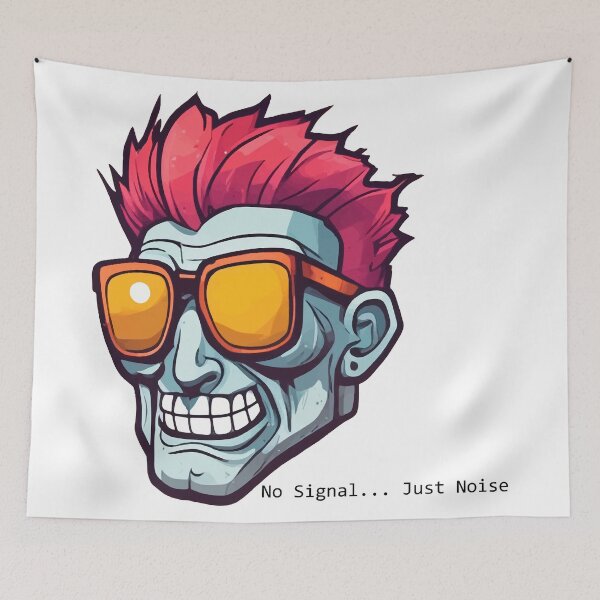 Item preview, No Signal…Just Noise – Red Glitch Head / Cyberpunk Pop Art Series designed and sold by Demiurgos-Art.
