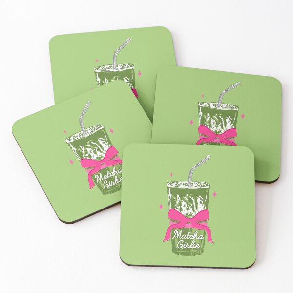 Item preview, Pink Bows Matcha – Girly Vintage Illustration designed and sold by MaiZephyr.