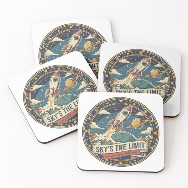 Item preview, Sky’s the Limit | Retro Rocket Badge designed and sold by DailyVibesMerch.