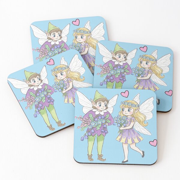 Item preview,  Cute fairy and pixie blue  background designed and sold by Faerieglen.