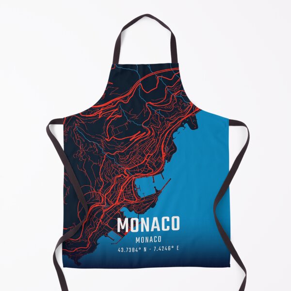 Item preview, Monaco Red & Blue Minimalist Map designed and sold by HomeLivingCo.