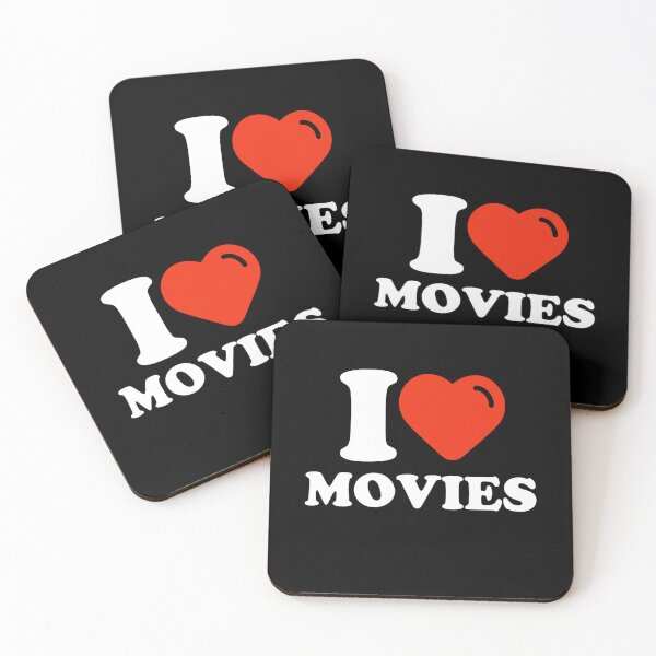 Item preview, I Love Movies - Bold Heart Movie Lovers Typography  designed and sold by Shape Snip Studio.