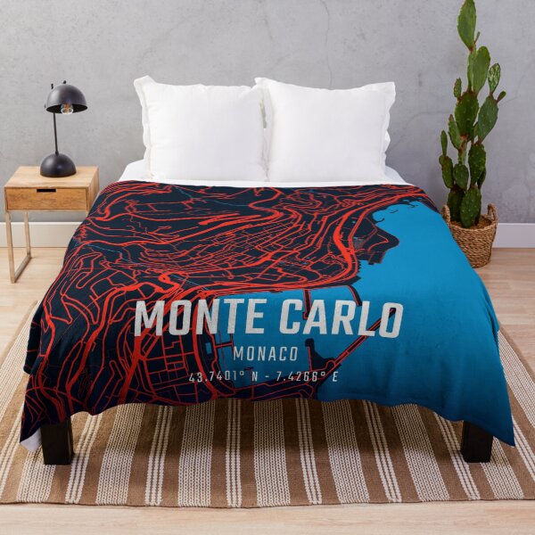Item preview, Monte Carlo Red & Blue Minimalist Map designed and sold by HomeLivingCo.