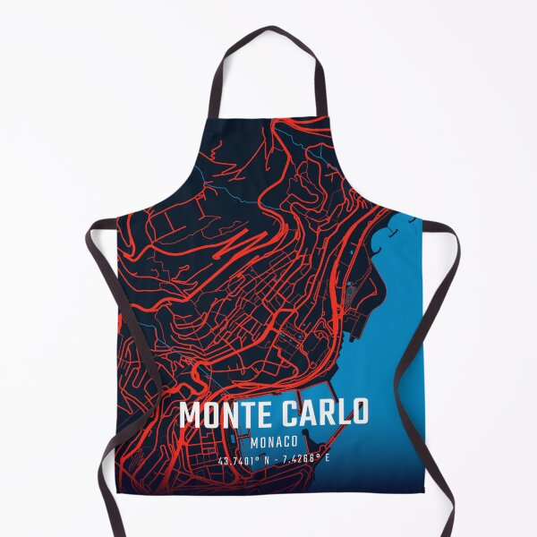 Item preview, Monte Carlo Red & Blue Minimalist Map designed and sold by HomeLivingCo.