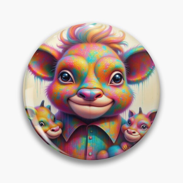 Item preview, Rainbow Calves – colorful baby animals in surreal harmony & dripping cosmic joy designed and sold by FotoworldEdel.