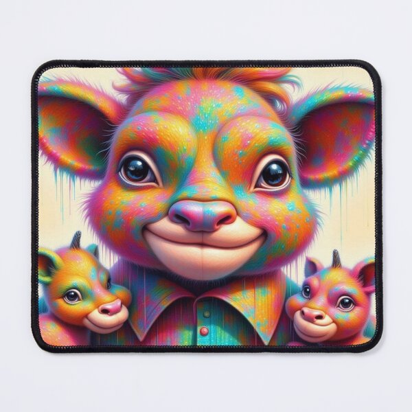 Item preview, Rainbow Calves – colorful baby animals in surreal harmony & dripping cosmic joy designed and sold by FotoworldEdel.