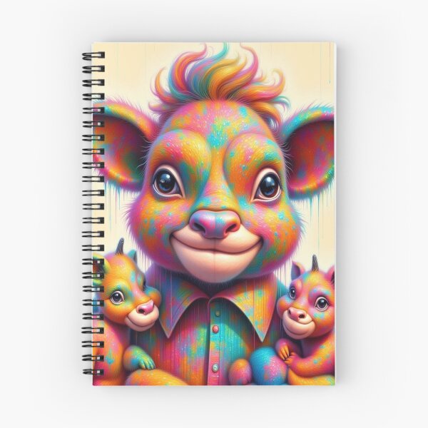 Item preview, Rainbow Calves – colorful baby animals in surreal harmony & dripping cosmic joy designed and sold by FotoworldEdel.