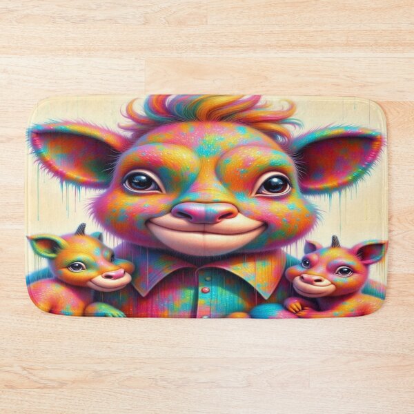 Item preview, Rainbow Calves – colorful baby animals in surreal harmony & dripping cosmic joy designed and sold by FotoworldEdel.