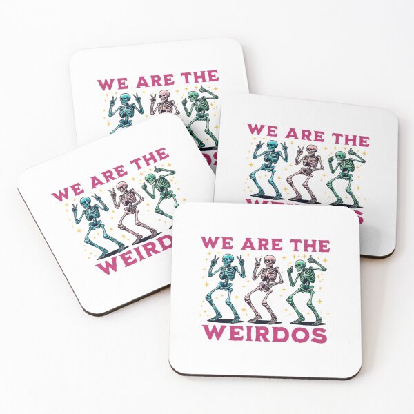 Item preview, We Are The Weirdos — Dancing Neon Skeletons Halloween Art designed and sold by Colorful-Garden.