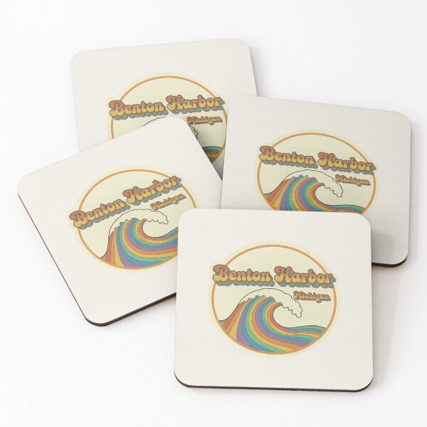 Item preview, Benton Harbor, Michigan Retro Wave designed and sold by TheOldMittenIllustrated.