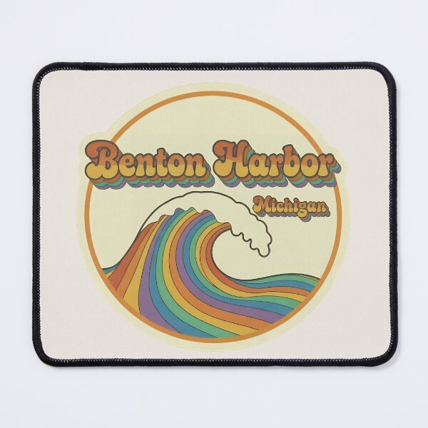 Item preview, Benton Harbor, Michigan Retro Wave designed and sold by TheOldMittenIllustrated.