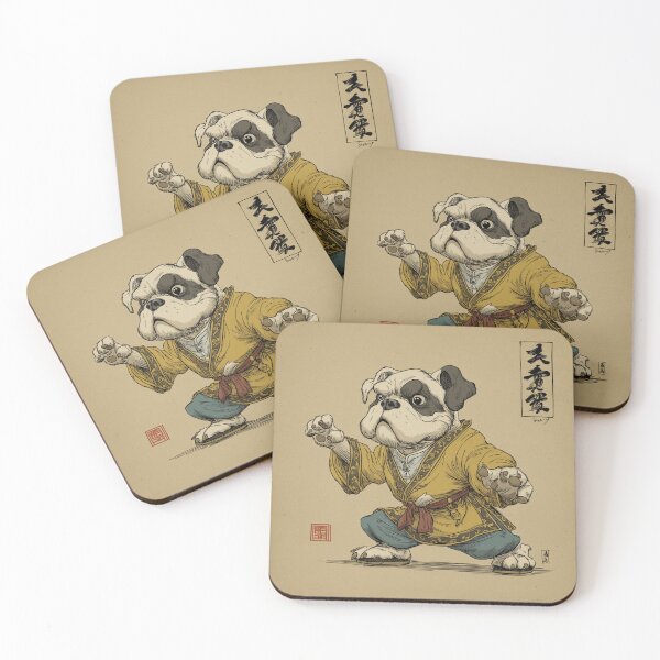Item preview, Kung Fu Bulldog – Funny Martial Arts Dog Art, Chinese Style Illustration designed and sold by DTDSEverything.