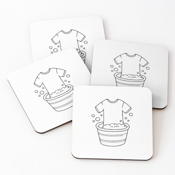Item preview, A T-shirt floating inside a washing bucket during rinse with bubble designed and sold by rasagamastore.