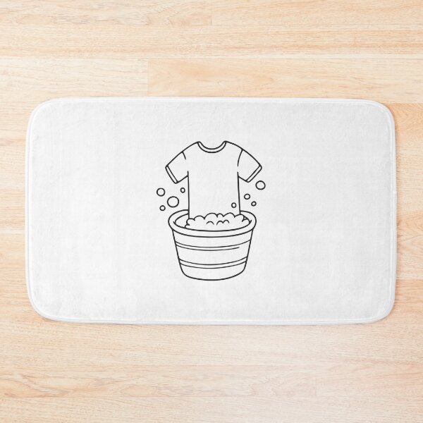 Item preview, A T-shirt floating inside a washing bucket during rinse with bubble designed and sold by rasagamastore.