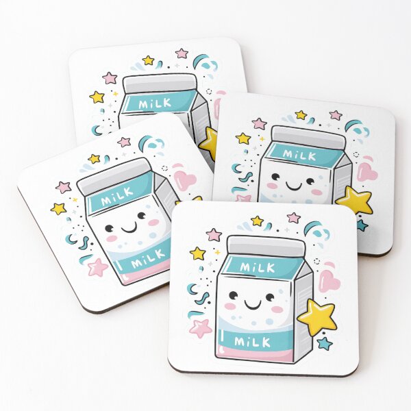 Item preview, Cute Kawaii Milk Carton Character Sticker Design with Stars and Sweet Pastel Accents designed and sold by ModNoy.