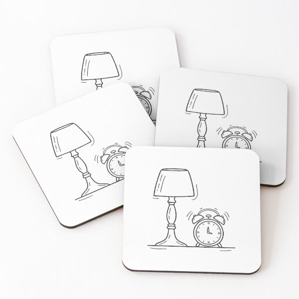 Item preview, A table lamp beside a ticking alarm clock on a side table designed and sold by rasagamastore.