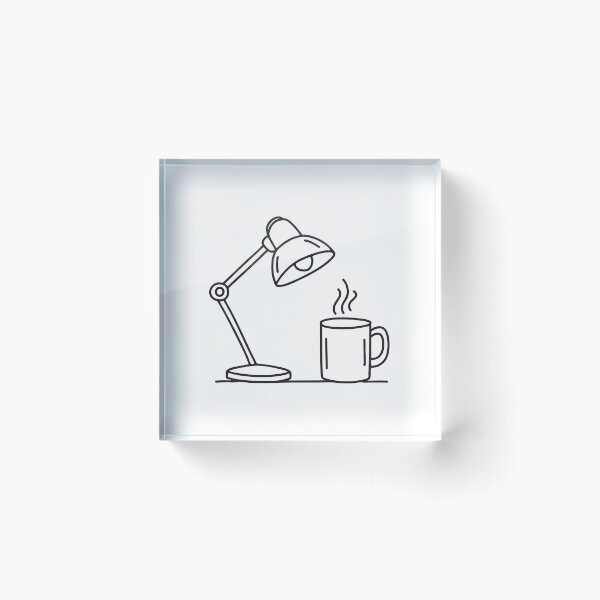 Item preview, A table lamp next to a coffee mug on a messy workspace designed and sold by rasagamastore.