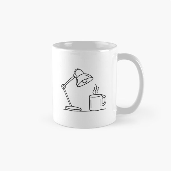 Item preview, A table lamp next to a coffee mug on a messy workspace designed and sold by rasagamastore.