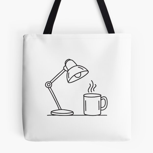 Item preview, A table lamp next to a coffee mug on a messy workspace designed and sold by rasagamastore.