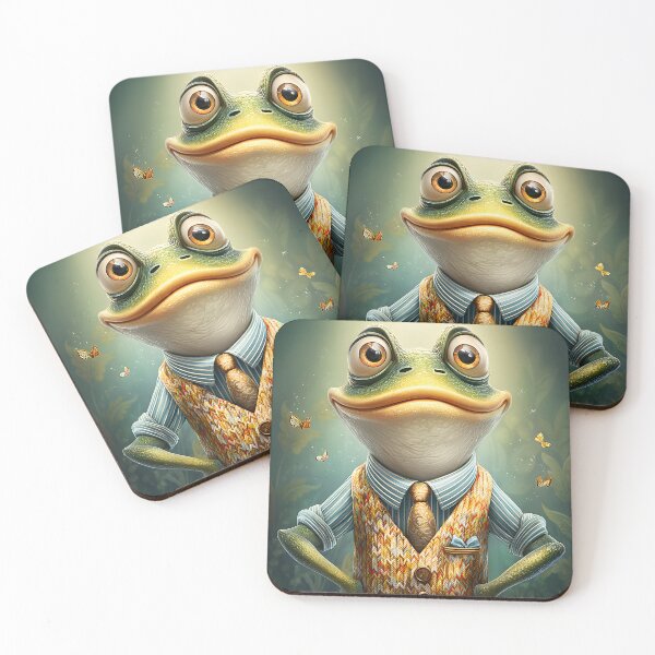 Item preview, Stylish Frog Wearing Attire with a Charming Smile designed and sold by Artessie.