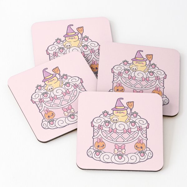 Item preview, Duck Witch - Kawaii Halloween Cake with Strawberry and Pumpkins designed and sold by chillaxcats.