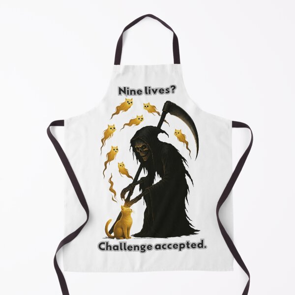 Item preview, Nine Lives? Challenge Accepted – Grim Reaper Cat Halloween Design designed and sold by MagicMeow1.