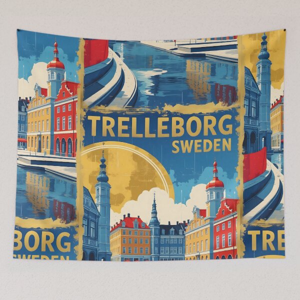 Item preview, Trelleborg Sweden 1950s Vintage Travel Tourism designed and sold by TravelersGems.