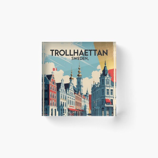Item preview, Trollhaettan Sweden 1950s Vintage Travel Tourism designed and sold by TravelersGems.