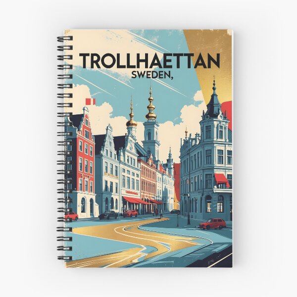 Item preview, Trollhaettan Sweden 1950s Vintage Travel Tourism designed and sold by TravelersGems.